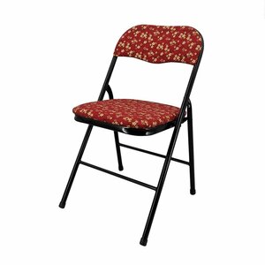 折畳み椅子 ジェネリック家具 和モダンチェア オリジナル 和柄 伝統文様 可愛い シンプル 折畳み コンパクト パイプチェア 赤桜散らし