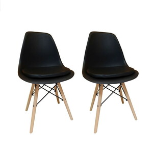  chair stylish dining 2 legs set Eames shell chair cushion attaching design chair simple li Pro duct living black 