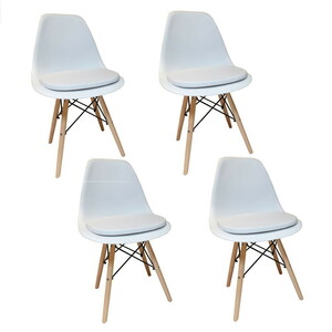  chair stylish dining 4 legs set Eames shell chair cushion attaching design chair simple li Pro duct living white 