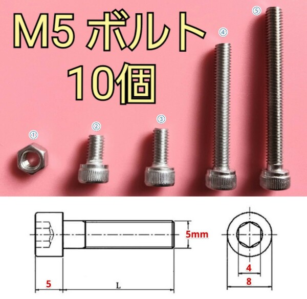 6角 M5 ボルト 10個 ステンレス