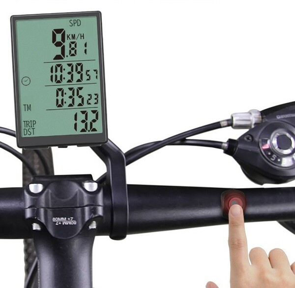 自転車用 大画面 無線 バックライト 多機能 サイクルコンピューター 速度計