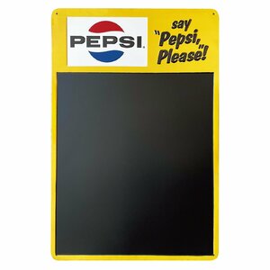 [PEPSI* Pepsi ]*{ chock en Boss metal autograph * yellow } 60 period Logo recommendation menu blackboard 7