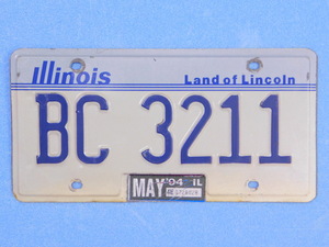 ナンバープレート【イリノイ州】アメリカ　ヴィンテージ　ガレージ　陸運局払い下げ D-69