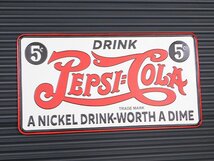 【ＰＥＰＳＩ・ペプシ】※《エンボスメタルサイン／PEPSI COLA・5CENT》 アメリカン雑貨　エンボス看板　ブリキ看板　2_画像1