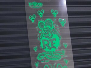 【Rat Fink・ラットフィンク】※《スカルフライデカール／グリーン》　MOONEYES　ムーンアイズ　転写式　(品番RDF035GR)