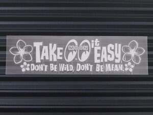 【MOONEYES・ムーンアイズ】※《TAKE it EASY ステッカー・ホワイト》　転写式　抜きタイプ　(品番DM215WD)