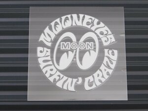 【MOONEYES・ムーンアイズ】※《サーフィンクレイズステッカー・ホワイト》　転写式　抜きタイプ　(品番DM138WH)