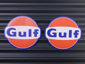 送料\84【Gulf・ガルフ】※《レーシングステッカー／２枚セット》　(品番：ms153)　アメリカン雑貨　ガレージ