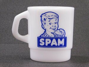 送料\300【ＳＰＡＭ・スパム】※《スタッキングマグカップ・ホワイト》 プラスチック製　アメリカン雑貨