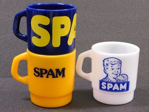 【ＳＰＡＭ・スパム】※《スタッキングマグカップ・３個セット》 プラスチック製　アメリカン雑貨