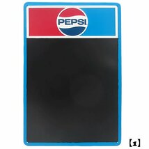 【ＰＥＰＳＩ・ペプシ】※《チョークエンボスメタルサイン・ブルー》　７０年代ロゴ　お勧めメニュー黒板　7_画像1