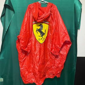 希少品 フェラーリ レイン ポンチョ スポーツ観戦 Ferrari 赤 レッド レインコート カッパ 雨具 フォーミュラ F1 グッズ 