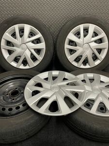 155/65R14 YOKOHAMA/BluEarth 18年製 ホンダ N-BOX 純正 スチール 14インチ 4.5J＋40 100 4H 夏タイヤ 4本 ヨコハマ N-ONE N-WGN (9-C672)