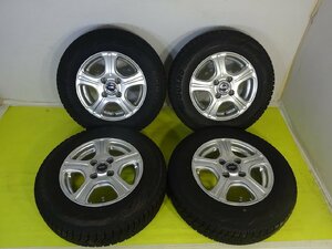 ヨコハマ　TOPRUN 155/80R13 13x5.00B +35 4穴 100★★中古 タイヤホイールセット 4本 スタッドレス 13インチ【送料無料】AOM-K1966 青森