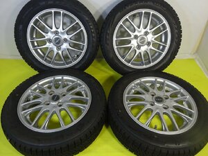 [ブリヂストン VRX2] 155/65R14 14x4.5J +46 4穴 100★中古 タイヤホイールセット 4本 スタッドレス 【送料無料】AOM-K1971★青森