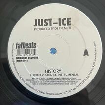 ■ JUST-ICE / HISTORY / LOVE RAP ■ 盤質良好 両面DJ PREMIERプロデュース！_画像1