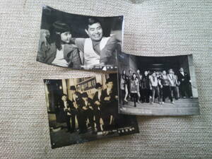  The Drifters!! all member ..*1969 year theater public hour. steel photograph *3 pieces set *.. rear length .*.. note * Kato Cha * higashi .