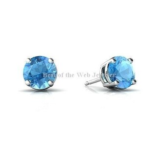 ★- 恋愛成就 ♪♪ / いつの時も・・・ / 1.28ct / ロンドンブルートパーズ / 一粒 オリジナル ピアス- / ・ プレゼントBOX付！