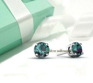 6 month birthstone![ light according to color . changes mystery . gem ]/ 1.28ct / alexandrite * when. hour .* / one bead original earrings - BOX attaching!