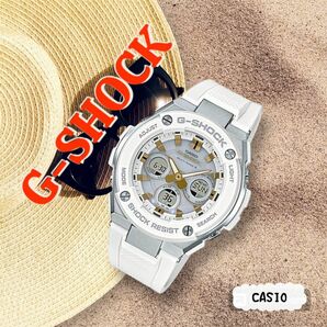 カシオ CASIO G-SHOCK G-STEEL 電波ソーラー アナログ デジタル ホワイト GST-W300-7AJF