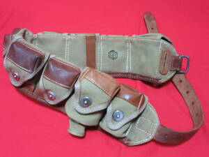  Japan army [ liquidation *... made * middle rice field shop made * empty .. for land army complete set cartridge belt .. cartridge belt ] inspection * land army navy iron cap .. ... three . type 