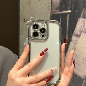 iPhone 13 アイフォン スマホケース カバー リボン付 試着のみ 韓国 透明 お洒落