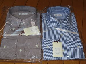 45 MADE IN HITOYOSHI　ボタンダウン・ワイシャツなどアソート2枚　(42-86)　百貨店販売品　人吉シャツ 高級シャツ 未使用 