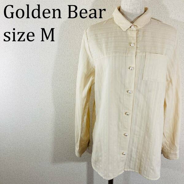 美品★ゴールデンベア GoldenBear 縦横ストライプ ブラウス M ★☆★【値引交渉歓迎】