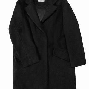 ウール調 チェスターコート メンズ 黒　ブラック コート チェスター アウター ウール ロングコート 厚手 体型カバー コート
