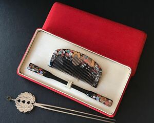 .. ornamental hairpin [ mountain .]? Zaimei gold . skill ... house . antique kimono small articles 
