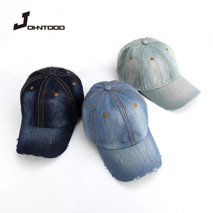 ユニセックスソリッドデニム野球キャップ デニムジーンズ帽子 レトロキャスケット帽子 調整可能なキャップ