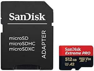マイクロSD 512GB サンディスク Extreme PRO microSDXC A2 SDSQXCZ-512G 海外パッケージ