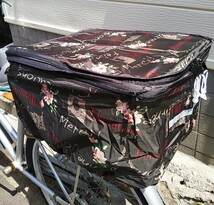 自転車用品　２段式カゴカバー　後カゴ用　【フレンチブラウン】　はっ水加工済　便利な両開き♪　川住製作所　kawasumi_画像4