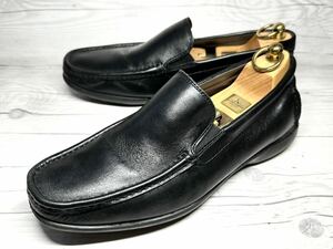 【即決】Clarks 26.5cm UK8 メンズ クラークス スリッポン 靴 革靴 くつ ブラック 黒 ビジネス レザー カジュアル