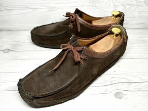 【即決】Clarks メンズ 9 27cm程度 クラークス ワラビー ドライビングシューズ ナタリー 茶色 ブラウン トレック レザー 靴 くつ スエード