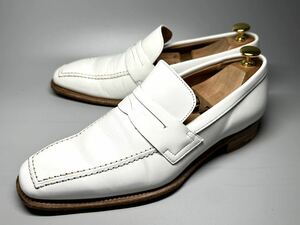 【即決】Paul Smith ポールスミス ◆ CHEANEY チーニー別注 ペニーローファー ハーフサドル　UK 7 1/2 白