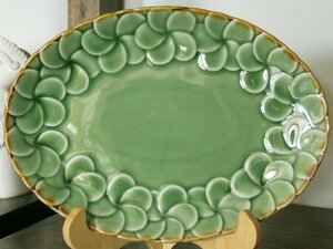 【アウトレット】ジェンガラ JENGGALA 食器・陶器 Plain Oval Frangipani Plate / フラワー・フレーム ※同梱発送可