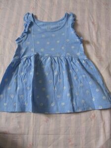  baby child clothes 90 size GAP light blue dot pattern One-piece 