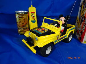 *[ cheap!3480 jpy!!] former times postal 3keta era. TOMY made [ Mickey Mouse * Jeep radio controlled car ( frequency 40MHZ)] mileage has confirmed!!