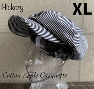 帽子 大きいサイズ ハンキャス アップル キャスケット 6パネル メンズ レディース コットン 定番 XL サイズ 61 cm BIG ヒッコリー