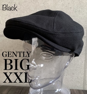 帽子 大きいサイズ XXL GENTLY キャンバス ハンチング こだわりの深さ BIG 大きい サイズ オールシーズン コットン 64cm ブラック