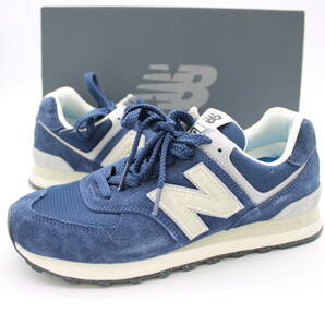 『送料無料』【美品】25CM レディース NEW BALANCE ニューバランス U574 ZN2 ネイビー ホワイト シューズ スウェードメッシュ ユニセックス