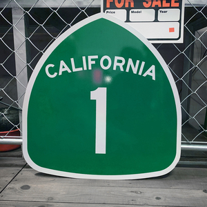 * article limit liquidation special price *BIG size *USA made * road signboard [ California 1 number line ] traffic autograph reflection material aluminium replica * garage 