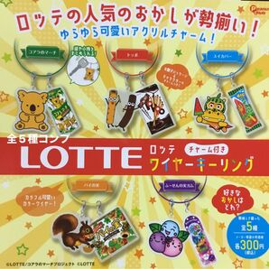 ロッテ チャーム付きワイヤーキーリング★全5種コンプリート