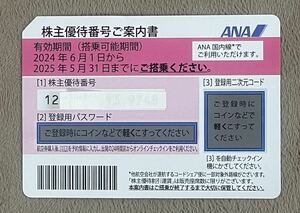 【送料無料】ANA 全日空 株主優待券 2025年5月31日迄 1枚　定形郵便