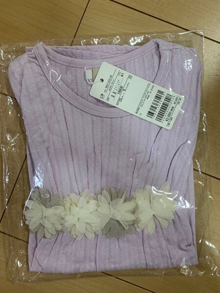 新品!リンク お花モチーフカットソー 130