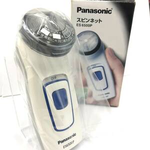 【T】未使用品　Panasonic パナソニック スピンネット ES 6500P　手入れブラシ/説明書有　髭剃り　乾電池式　ホワイト　長期保管品【1290】