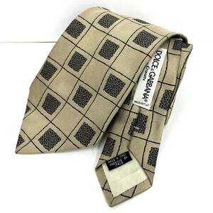 [A]DOLCE&GABBANA Dolce and Gabbana necktie used men's business brand beige brown group Dolce&Gabbana [711]