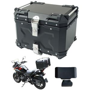 1001バイクリアボックス アルミトップケース (45L Black 黒)