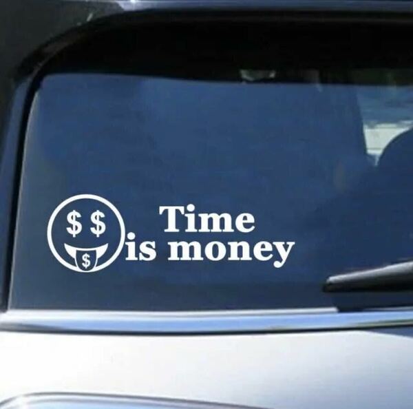 時は金なり/Time is money ステッカー 格言 スマイルドルデザイン BB雑貨ステッカー